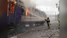 Drone russo atinge estação de trem lotada na Ucrânia