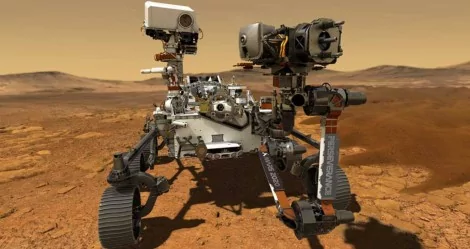 Nave Perseverance, da NASA, deve fazer pouso em Marte nesta tarde (Crédito: Nasa/Caltech)