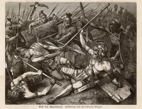 Pintura ‘La muerte de Espartaco’, esclavo y gladiador (CRÉDITO: HERMANN VOGEL)
