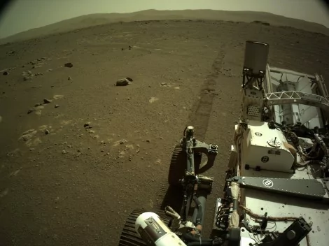 Imagem capturada pelo robô Mars Perseverance, da Nasa, em Marte (CRÉDITO: DIVULGAÇÃO/NASA / JPL-CALTECH)