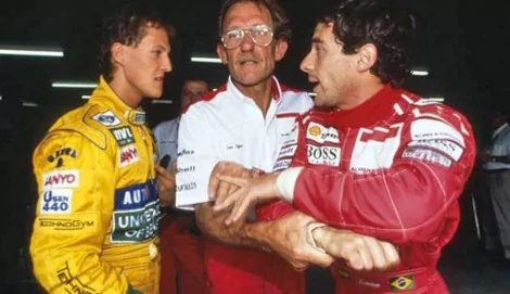 Senna quase agrediu Schumacher quando estava na McLaren (CRÉDITO: DIVULGAÇÃO)
