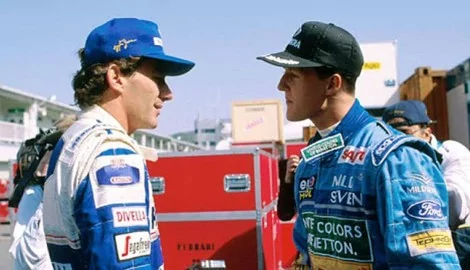 Senna e Schumacher em 1994 (CRÉDITO: DIVULGAÇÃO)