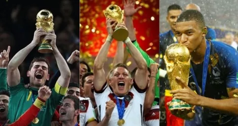 Os últimos campeões do Mundo (CRÉDITO: GETTY IMAGES; SHAUN BOTTERILL/FIFA; KAI PFAFFENBACK/REUTERS)