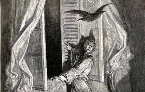 Uma das obras mais sombrias da literatura de horror: O Corvo (CRÉDITO: REPRODUÇÃO)