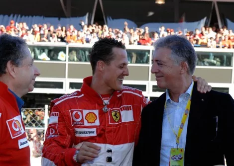 Schumacher e Piero Ferrari (CRÉDITO: REPRODUÇÃO)