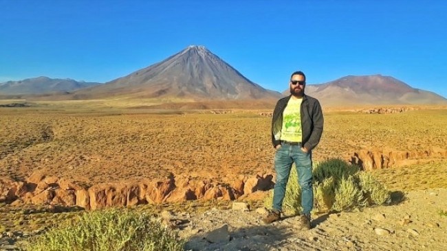 Ruy Nascimento na cordilheira dos Andes - divisa do Chile com a Bolívia.